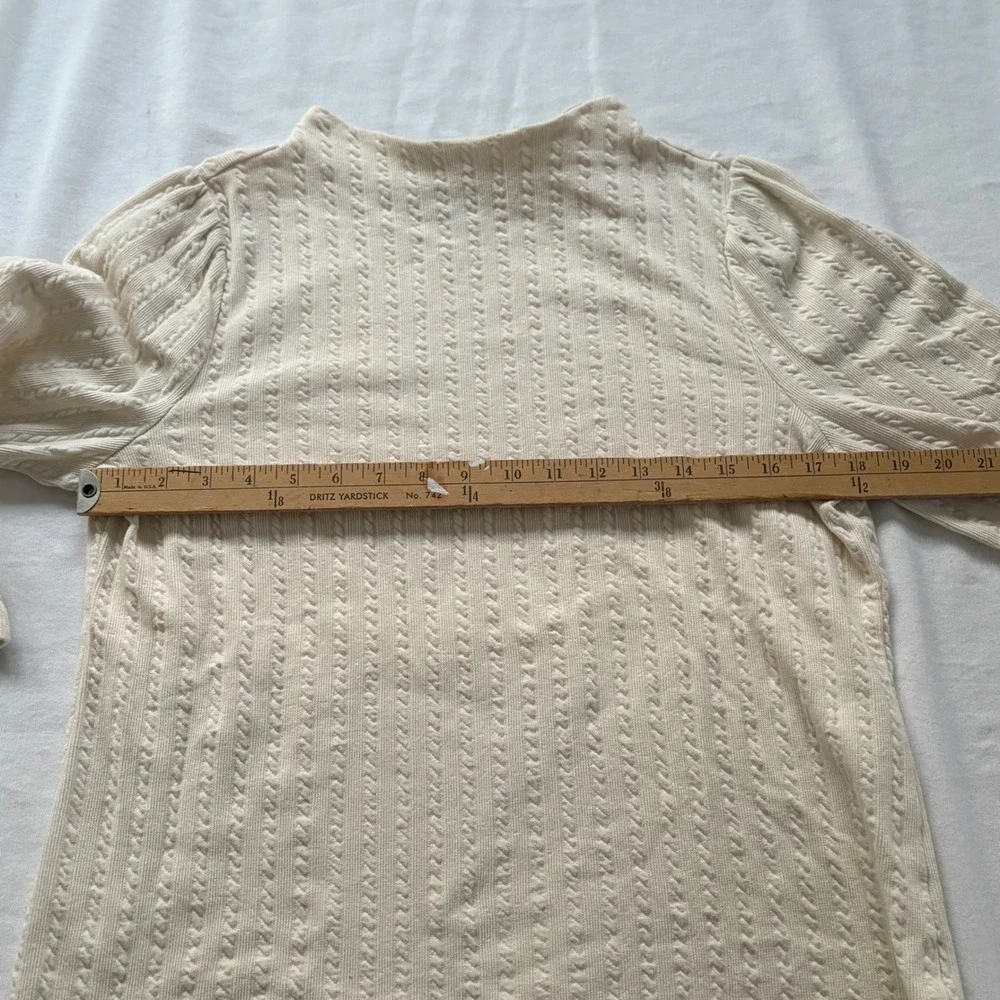 Talbots Petite Mock Neck Textured Knit Top Cream 3/4 Sleeve LP - Picture 8 of 8